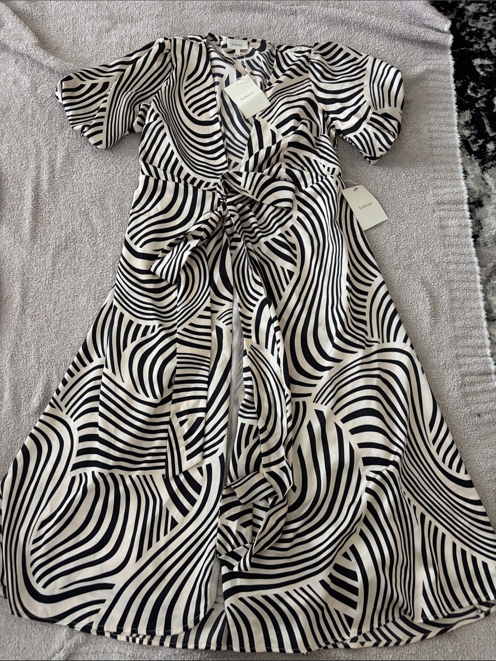bohme Black & White Swirl Maxi Dress